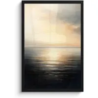 PosterMonkey Poster in lijst - Fotolijst 40x60 cm - Posters - Zon - Horizon - Zee - Posterlijst zwart - Decoratie - Wanddecoratie woonkamer - Muurdecoratie slaapkamer