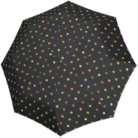Reisenthel Umbrella Pocket Duomatic Opvouwbare Paraplu - ø 97 cm - Dots Zwart
