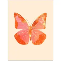 PosterMonkey Poster 60x80 cm - Vlinder - Minimalistisch - Roze - Posters - Kamer decoratie - Wanddecoratie woonkamer - Muurdecoratie slaapkamer