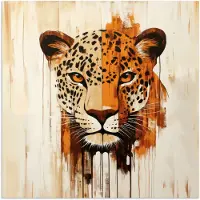 PosterMonkey Poster 100x100 cm - Luipaard - Symmetrisch - Strepen - Posters - Kamer decoratie - Wanddecoratie woonkamer - Muurdecoratie slaapkamer XXL