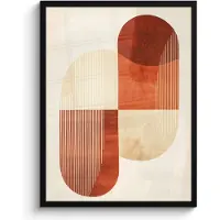 PosterMonkey Poster in lijst - Fotolijst 60x80 cm - Posters - Bogen - Beige - Vormen - Posterlijst zwart - Decoratie - Wanddecoratie woonkamer - Muurdecoratie slaapkamer