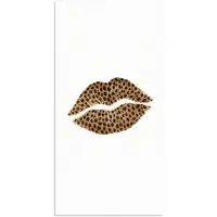 PosterMonkey Poster 20x40 cm - Lip - Panterprint - Minimalistisch - Wit - Posters - Kamer decoratie - Wanddecoratie woonkamer - Muurdecoratie slaapkamer