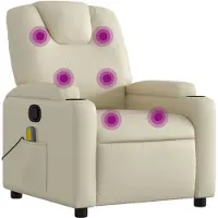 vidaXL Massagestoel van kunstleer in crèmekleur