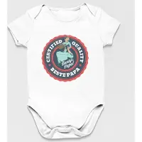 Logostar Vaderdag Cadeau - Romper Certified Quality Beste Papa - Maat 56 - Kleur Wit - 100% Katoen