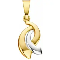 MORI Gold 14krt geel-/witgouden hanger, subtiele fantasie hanger met een moderne uitstraling, model 41-HX-531