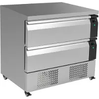 CombiSteel Koel-/Vrieswerkbank - 179L - 2 Laden 4x 1/1 GN - Geforceerd - Wielen - 905x700x865mm