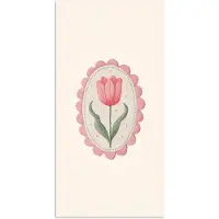 PosterMonkey Poster 80x160 cm - Tulp - Lijst - Ovaal - Illustratie - Posters - Kamer decoratie - Wanddecoratie woonkamer - Muurdecoratie slaapkamer