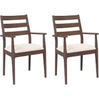 vidaXL Eetkamerstoelen met kussens 2 stuks bruin massief hout rubber