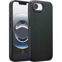 Accezz MagSafe Leather Backcover voor de Apple iPhone 17e / 16e - Onyx Black