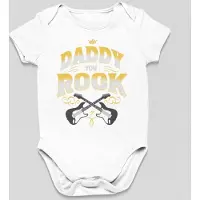 Logostar Vaderdag Cadeau - Romper Daddy You Rock - Maat 56 - Kleur Wit - 100% Katoen