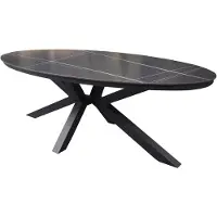 AVH-Collectie Talitha dining tuintafel 220x114xH75 cm ovaal antraciet sintered stone blad