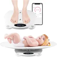 Faas Babyweegschaal - met Weegplateau - Digitale Weegschaal - met Tarra Functie en App - 50g tot 200KG - Wit - van