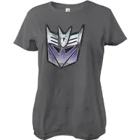 Transformers Distressed Decepticon Shield Girly Tee Damen T-Shirt Darkgrey-2XL