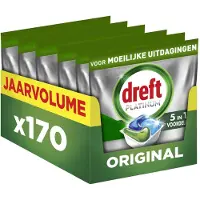Dreft Platinum All In One Vaatwastabletten - Original - 170 Capsules - Jaarvolume
