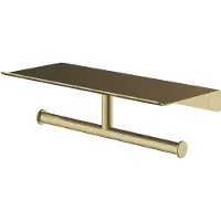 Hotbath &More Dubbele rolhouder voor Planchet serie Geborsteld messing PVD