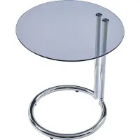 En.casa Bijzettafel Ylivieska rond 46x45 cm chroom en grijs glas []