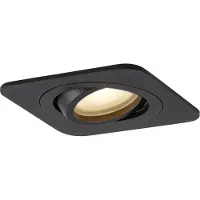 QAZQA Afgeronde inbouwspot zwart GU10 50mm draaibaar en kantelbaar IP44 - Alberto