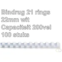 GBC 4028 CombBind bindrug 22 mm wit (100 stuks)