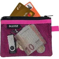 Leitz 42029219 Traveller afsluitbare zakken, WOW, maat S, 2 compartimenten, 14x10,5 cm, roze – voordeelverpakking van 10 stuks