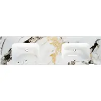 Lambini Designs Cantik keramische wastafel 140cm licht marmer zonder kraangaten