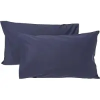 Homescapes Kinder Kussensloop 40x60 cm – Set van 2 – Uni Marineblauw – Egyptisch Katoen – OEKO-TEX
