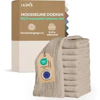 Laleni Hydrofiele Doeken - 100% Katoen - Mousseline - 70x70cm - Beige - Set van 10