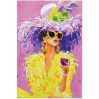 PosterMonkey Poster 120x180 cm - Zonnebril - Vrouw - Jas - Veren - Posters - Kamer decoratie - Wanddecoratie woonkamer - Muurdecoratie slaapkamer XXL