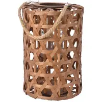 Décoris Lantaarn populierhout bruin 26x38cm bruin Hout Lantaarn