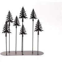 HBX natural living Kerstbomen tafereel 28x30cm zwart metaal zwart Metaal