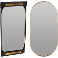 Koopman Wandspiegel - ovaal - goud - metalen frame - 50 x 25 cm