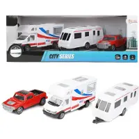 Toi-Toys Speelgoed caravan set, camping met trek- en loopfunctie