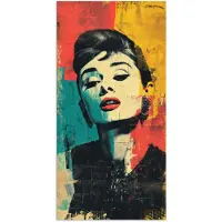 PosterMonkey Poster 20x40 cm - Vrouw - Rode lippen - Expressief - Grafisch - Posters - Kamer decoratie - Wanddecoratie woonkamer - Muurdecoratie slaapkamer