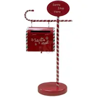 Koopman Kerst Brievenbus Op Voet 25x10x51cm Rood rood Metaal Decoratief