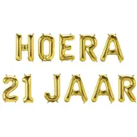 Paper Dreams Folie Ballon Slinger - Hoera 21 Jaar Goud goud Kunststof Ballon