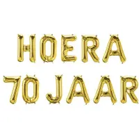 Paper Dreams Folie Ballon Slinger - Hoera 70 Jaar Goud goud Kunststof Ballon
