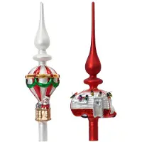 Kaemingk Piek Heteluchtballon/Caravan Glas 31cm Rood rood Glas Pieken