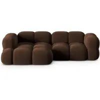 Cosmopolitan Design Hoekbank Loretto links velvet | fluweel bruin 250x68x147 cm hoekbanken | NADUVI