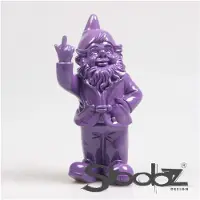 Stoobz Design Stoobz kabouter f*ck you paars 20cm paars Polyresin Tuinbeeld