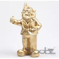 Stoobz Design Stoobz Kabouter duim omhoog goud 31cm goud Polyresin Tuinbeeld