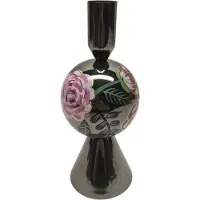 Mansion Atmosphere Kandelaar chrysant zwart 7,5x7,5x18,5cm zwart Metaal