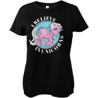 My Little Pony Dames-T-shirt 'I Believe In Unicorns' in meisjesachtige stijl