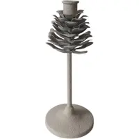 Mansion Atmosphere Kandelaar Pinecone op voet wit H22,5cm wit Metaal Kandelaar