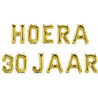 Paper Dreams Folie Ballon Slinger - Hoera 30 Jaar Goud goud Kunststof Ballon