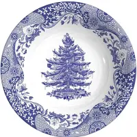 Spode Italian Christmas Kom 20 Cm Blauw - Kerstdesschalen Aardewerk Blue - BLIXT0336