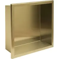 REA Bathroom Shelf 30x30 Gold Brush