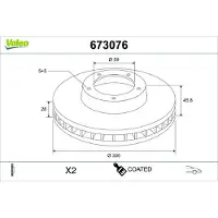 Valeo 673076 Remschijf