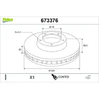 Valeo 673376 Remschijf