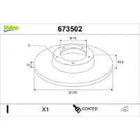 Valeo 673502 Remschijf