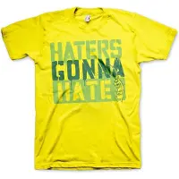 Hybris SpongeBob SquarePants Heren Tshirt -S- Haters Gonna Hate Geel