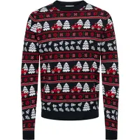 Only & Sons Trui 'ONSXmas' nachtblauw / karmijnrood / wit